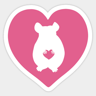 Chinchilla Heart Silhouette for Chinchilla Lovers, Pink Sticker